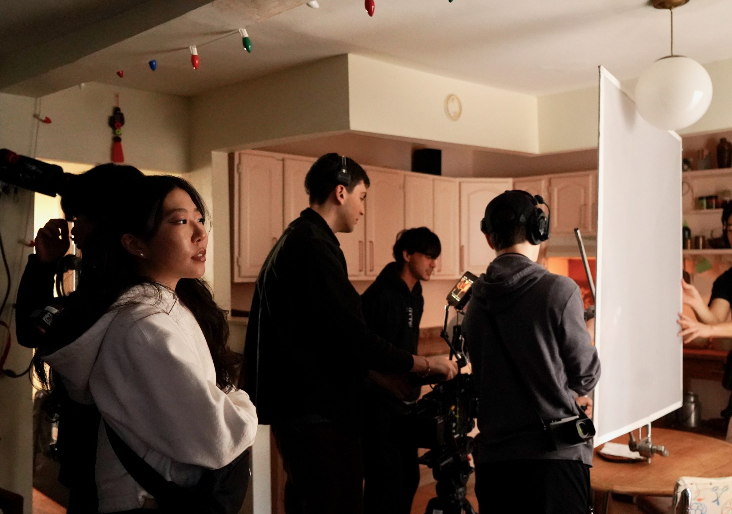 Janet Hyojo Oh on a film set